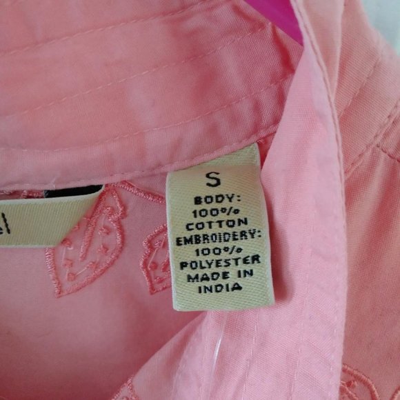 Ladies Bechamel Lotus Blossom Embroidered Blouse Small 3/4 Sleeve - Picture 8 of 10